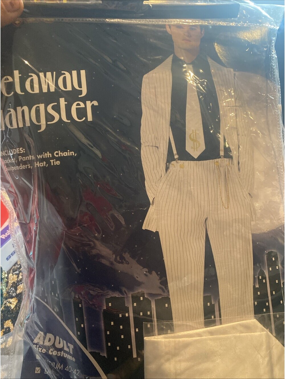 Spirit Halloween Getaway Gangster Mobster White Costume Men XL 48-50 RARE
